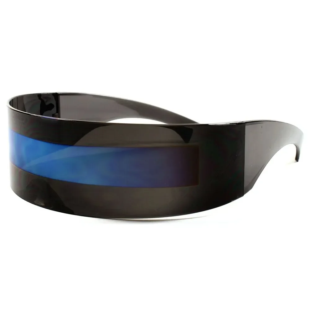 Blue Lens Futuristic Robot Visor Sunglasses Cosplay Costume